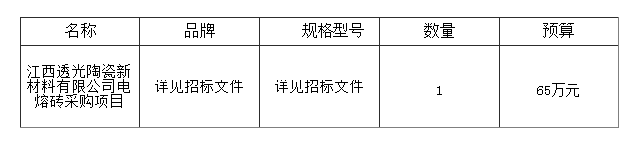 電熔磚采購項目結果公告